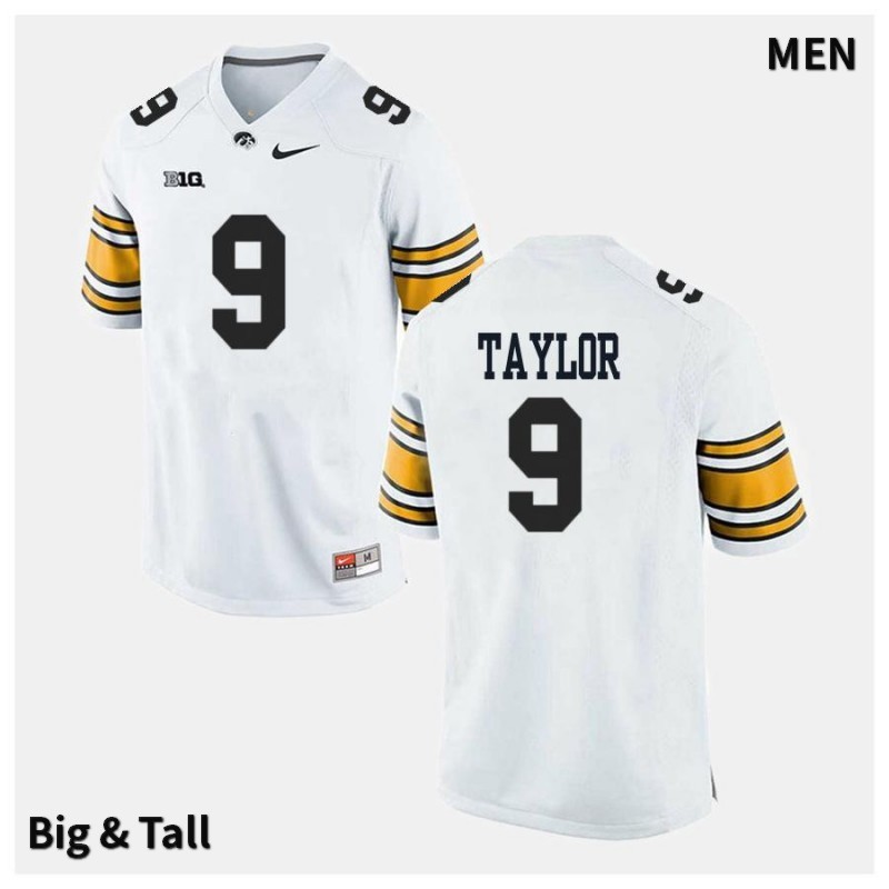 Men's Iowa Hawkeyes NCAA #9 Tory Taylor White Authentic Nike Big & Tall Alumni Stitched College Football Jersey QP34L86HO